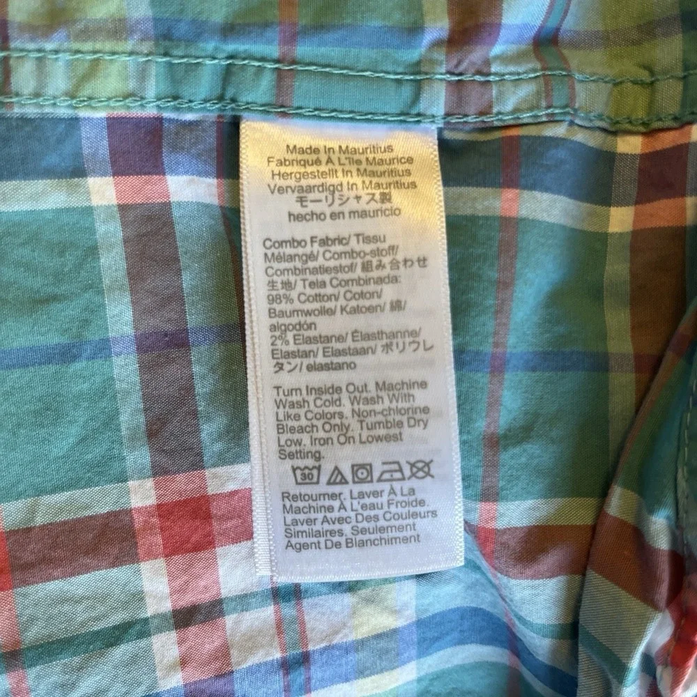 J.Crew Mens XL‎ Flex Washed Plaid Button Down Shirt Stretch Long Sleeve BP971